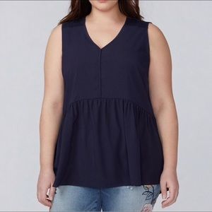 Lane Bryant peplum ruffle lace tank office top